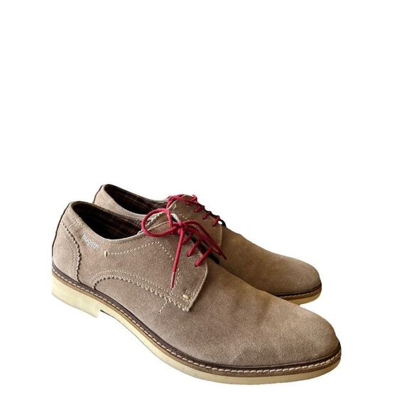 Bugatti Men\'s EU 46 US 13 Tan Suede Derby Lace-Up Shoes Comfort Classic